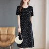 短袖直筒连衣裙2025新款今年流行爆款大码女装减龄印花裙子高级感 商品缩略图0
