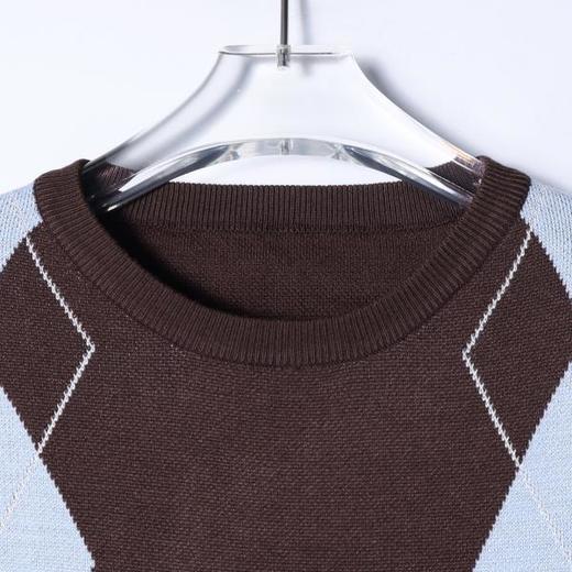 M183SDSA男装2026新款高贵轻奢复古撞色菱形格圆领短袖T恤百搭时尚 商品图2