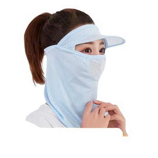 【全脸防晒❗冰凉触感】口罩女冰丝防晒面罩护颈遮脸防紫外线全脸遮阳骑行面纱高颜值透气。rh 商品图4