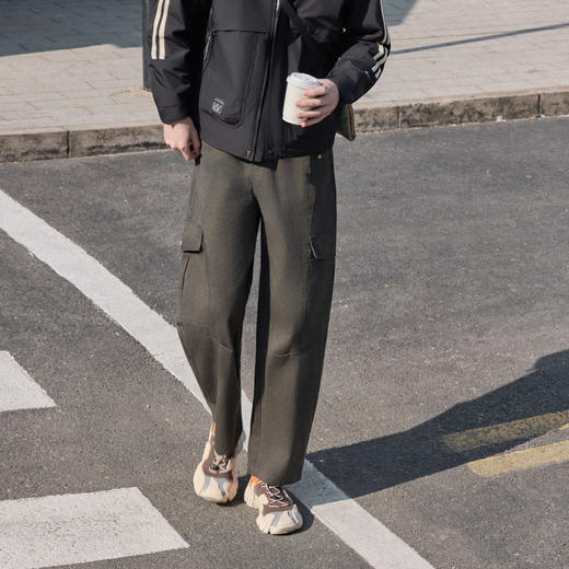 半身缘男裤 春季宽松裁剪拼接全棉香蕉裤休闲裤261101P10330245 商品图0