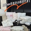韩国有氧沐纱棉四件套亲肤柔软四季款裸睡双层纱套件 商品缩略图0