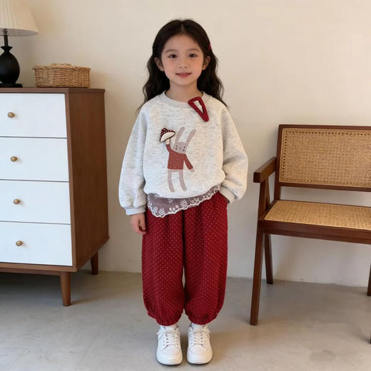 童洛萌女童卡通长袖卫衣套装韩版秋季新款百搭长袖长裤两件套印花80-160★★娃娃优选 商品图0