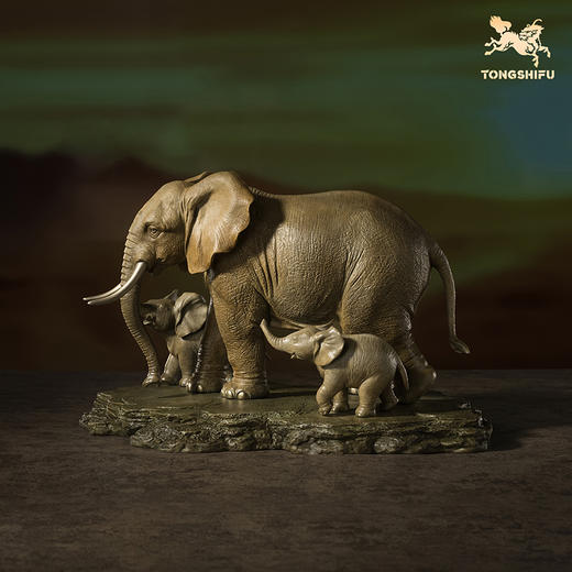 铜师傅《生生不息》吉象大象铜摆件 客厅装饰品乔迁新居开业礼物 商品图0