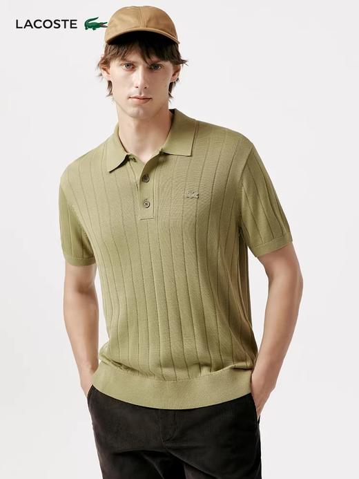 尖儿货polo衫，罗纹式肌理。胸口小标刺绣翻领短袖针织衫E031768 商品图9