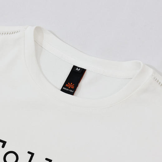 半身缘女装 春季轻肤字母印花肩部镂空修身T恤261213U01140274 商品图3