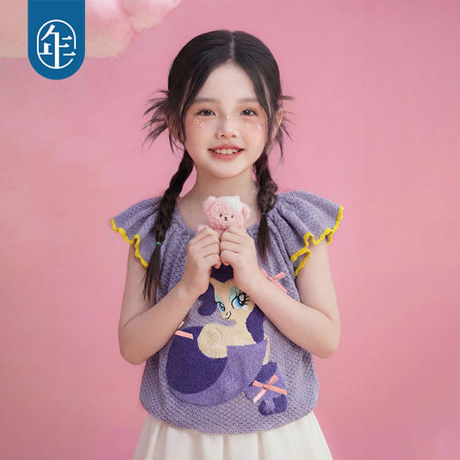 小马宝莉联名年衣童装针织背心女童夏季新款卡通可爱吊带无袖上衣 商品图3