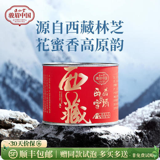 正山堂骏眉中国 西藏林芝雪域灵茶 特级红茶正宗茶叶罐装75g 商品图0