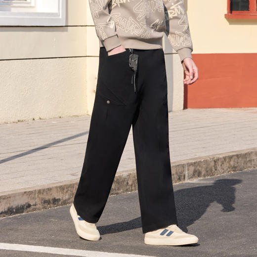 半身缘男裤 春季休闲耐造抗磨宽松纯棉弯刀工装裤261101P10330224 商品图2