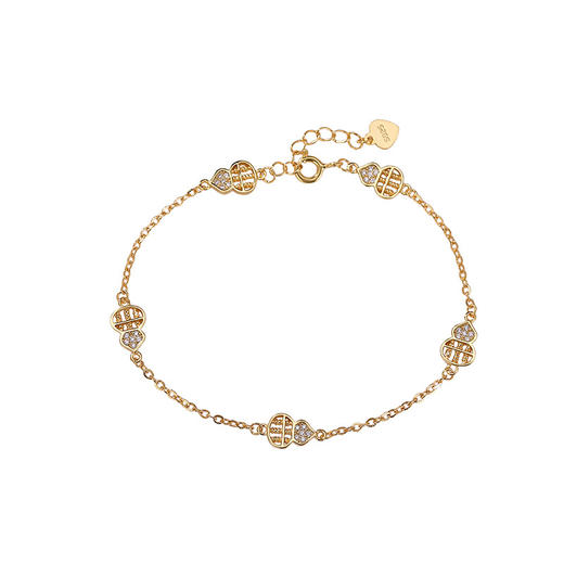 【招财葫芦】S925纯银镀金算盘葫芦招财手链【CW-SL12016】 商品图4