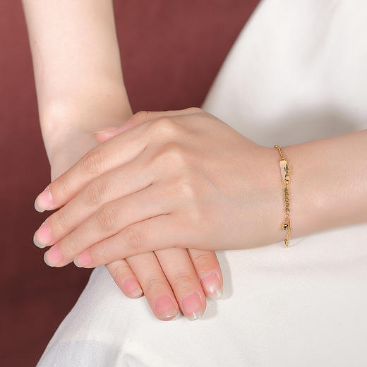 【铃兰清欢】S925纯银镀金白玉髓竹节铃兰花手链【CW-SL11930】 商品图3