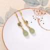【水滴莲花】S925纯银镀金晴水玉珐琅长款耳饰【CW-EG02461】 商品缩略图1