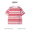 26T144SDSA男装2026新款高贵轻奢时尚撞色条纹圆领短袖T恤缝线设计百搭 商品缩略图1
