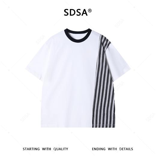 JN3134SDSA男装2026新款高贵轻奢韩系撞色领条纹拼接短袖T恤百搭时尚潮 商品图1