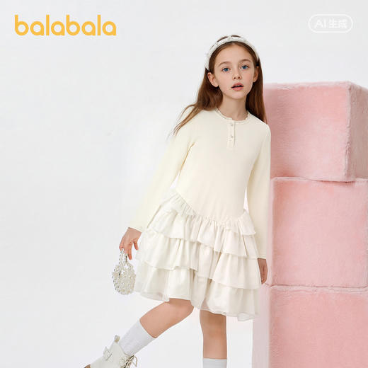 【商场同款】巴拉巴拉童装儿童连衣裙女童2026新款春装蛋糕裙甜美 商品图1