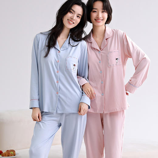 法国利蜂/LOUIS ROYER 甜蜜宅家 莱卡棉家居服/睡衣 情侣套装 亲肤舒适 女款带胸垫 多款可选 商品图3