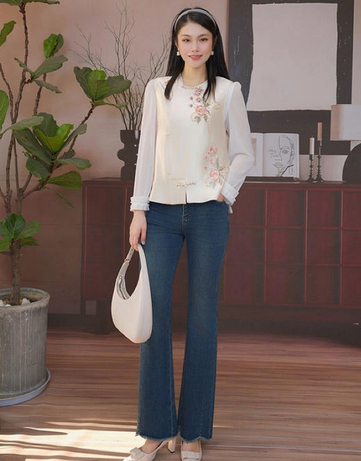 司歌重磅刺绣盯珠马甲气质优雅外套女春夏B93G5377 商品图1