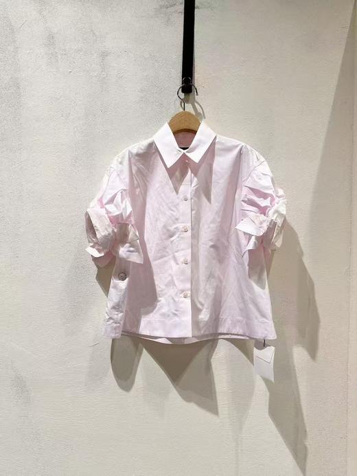 女款泡泡袖短袖衬衫ba 商品图0