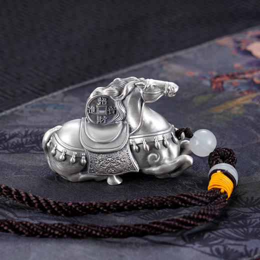 子佩集【马上发财】S999银手把件【HS009】卧马招财进宝2509 商品图0