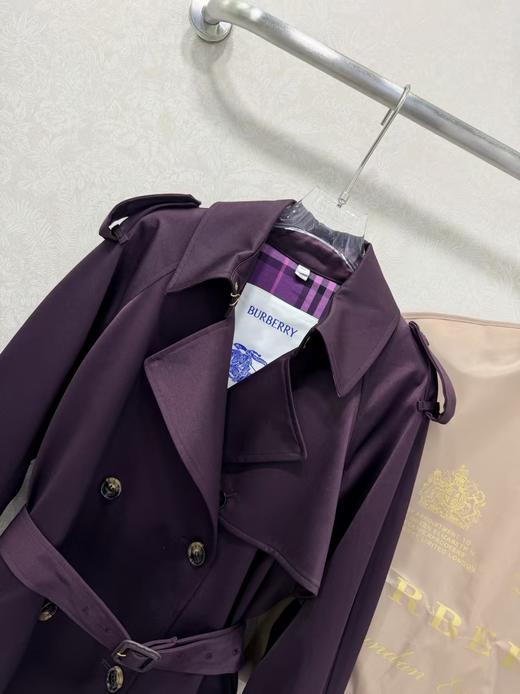 【可换码，不可退】巴宝莉 Fitzrovia 短款风衣 安哥拉酒红色（MM） 商品图7