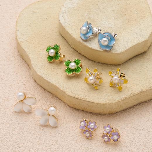 🔥热卖珍珠耳钉耳夹礼盒 Manreya玛芮雅淡水珍珠耳钉&耳夹一周珍珠耳钉礼盒，一周不重样，有耳洞没耳洞都可以佩戴 商品图1