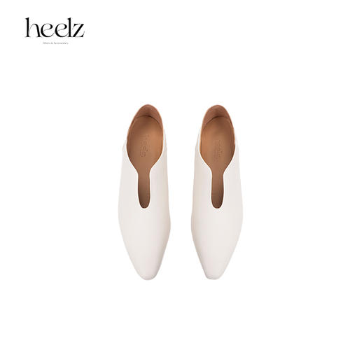heelz设计师手工鞋履 ｜U口奶奶鞋（两穿）柔软环保牛皮防污渍小白鞋1.5公分 商品图2