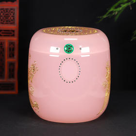 殡葬用品粉琉璃骨灰坛龙凤骨灰桶骨灰坛18*20cm