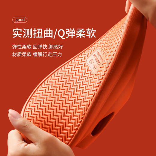 清仓【9.9抢EVA静音拖鞋】家居舒适拖鞋 厚底简约凉拖 男女同款 木地板/宿舍 家居浴室拖鞋 多场景使用 柔韧材质防滑纹理大底 商品图3