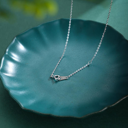 子佩集【竹锁清欢】S925银套链【XL090299】白玉髓锁珐琅彩竹叶项链2509 商品图11