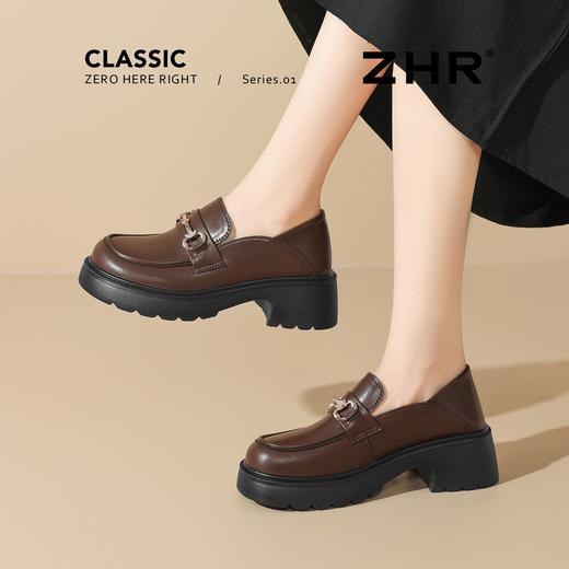 ZHR则则厚底乐福鞋增高5cm英伦单鞋女2025新款小皮鞋通勤女鞋 商品图9