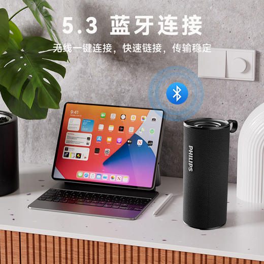 飞利浦（PHILIPS）蓝牙音箱 户外便携音响 低音炮 大音量 超长续航 适用露营聚会车载骑行 黑色TAS3150  商品图8