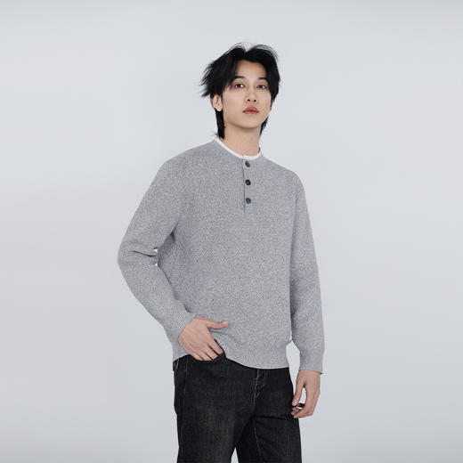 【新品上新】HX 冬季圆领半开胸毛衫S107544296101 商品图1