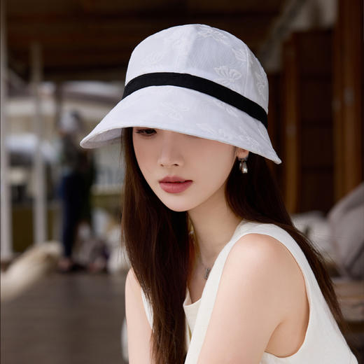 【浅幼  赫本风马术防晒帽】均码，三色可选，防晒值50+，赫本风，优雅文艺，遮阳舒适，轻巧便捷~ 商品图5