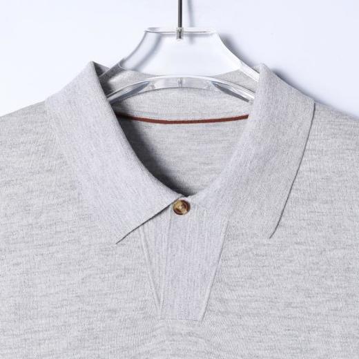 99011SDSA男装2026新款高贵轻奢慵懒风简约纯色翻领短袖T恤百搭时尚 商品图1