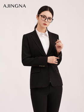 【商场同款】阿菁娜春季新款通勤经典一粒扣西装平驳领收腰剪裁轻松hold住正式场合A31C108052