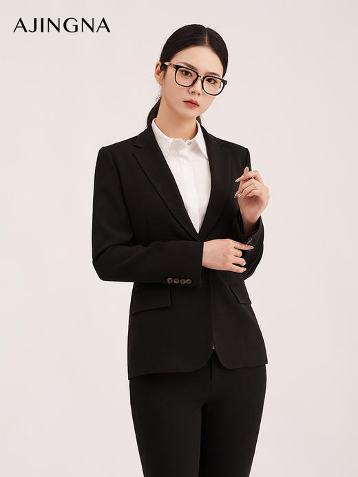 【商场同款】阿菁娜春季新款通勤经典一粒扣西装平驳领收腰剪裁轻松hold住正式场合A31C108052 商品图0