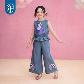 小马宝莉联名年衣童装背心阔腿裤套装夏季新款卡通无袖上衣休闲裤