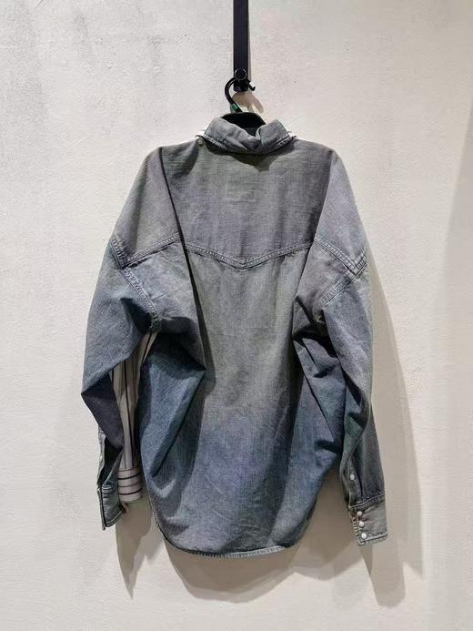 男款拼接条纹牛仔外套ba019 商品图1