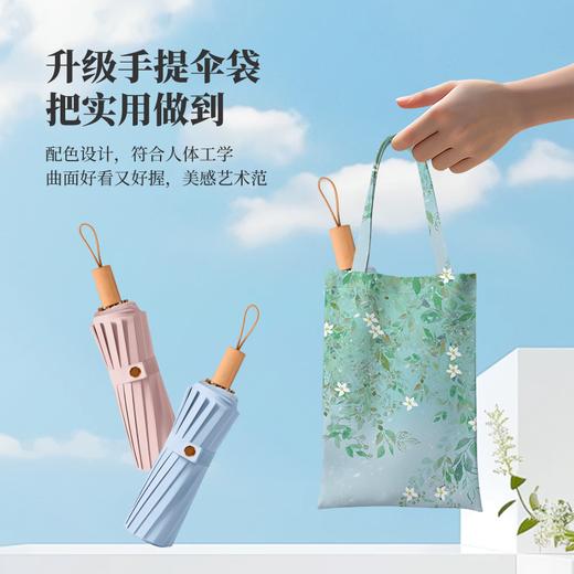 【赠送同色系伞袋】国风彩胶晴雨两用伞 UPF50+防晒值 多层高倍防晒保护 体感降温 加大加宽伞面 16骨稳固抗风 多种花型可选 商品图3