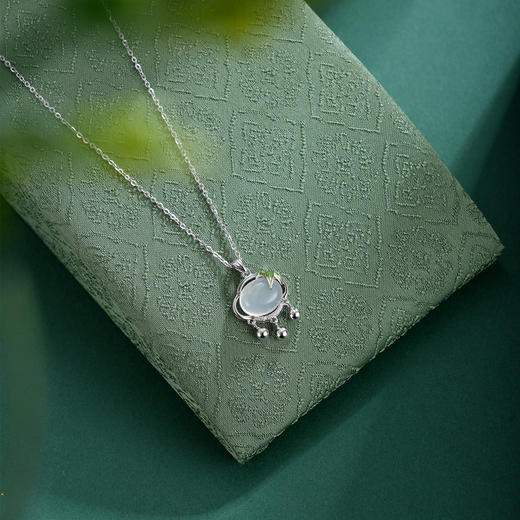 子佩集【竹锁清欢】S925银套链【XL090299】白玉髓锁珐琅彩竹叶项链2509 商品图3