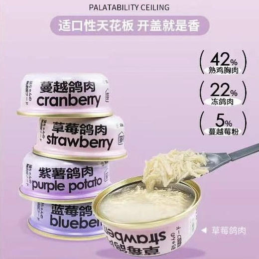 TEB!汤恩贝猫宅一生猫罐头鸽肉猫生蓝莓蔓越莓草莓果肉肉汤罐补水 商品图1