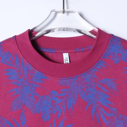 26T139SDSA男装2026新款高贵轻奢时尚撞色花卉设计圆领短袖T恤百搭宽松 商品图2