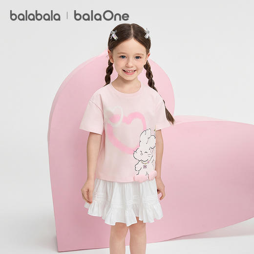 【balaOne】巴拉巴拉儿童短袖t恤女童2026年新款夏装纯棉印花上衣 商品图2