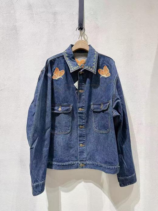 女款蝴蝶刺绣牛仔夹克外套la 商品图0