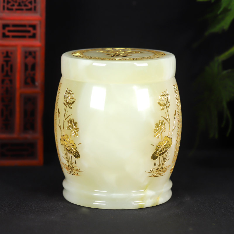 琉璃骨灰坛鎏金佛莲花骨灰桶骨灰盒22.5*23cm