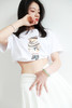 美式卡通tee，松弛感印花半袖儿。本白色复古圆领纯棉t恤E031760 商品缩略图0