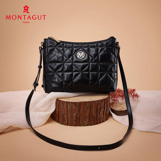 梦特娇女士时尚休闲菱格包可爱风单肩包真皮斜挎包矜贵羊皮旅行包 商品图13