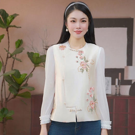 司歌重磅刺绣盯珠马甲气质优雅外套女春夏B93G5377 商品图0