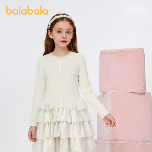 【商场同款】巴拉巴拉童装儿童连衣裙女童2026新款春装蛋糕裙甜美 商品图2