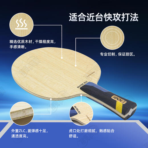 【送三星球】卓隆&郗恩庭爱豆IDOL乒乓球拍底板外置ZLC快攻速度型乒乓底板 商品图1