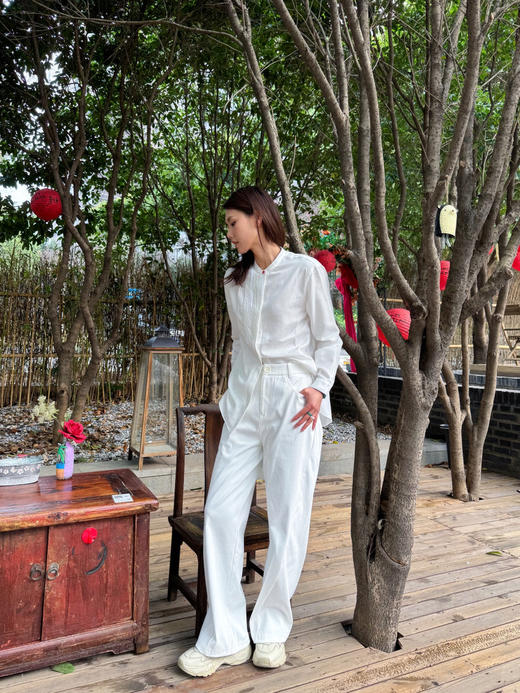 【中式之美】噢蜜ooomeooo小红扣刺绣白衬衫 商品图4